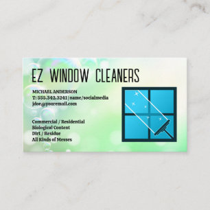 Squeegee Window Logo Cleaners Business Card