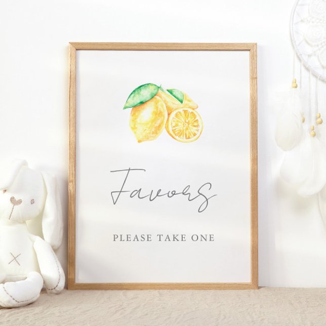 Squeeze Lemon Citrus Baby First Birthday Favors Poster (Creator Uploaded)