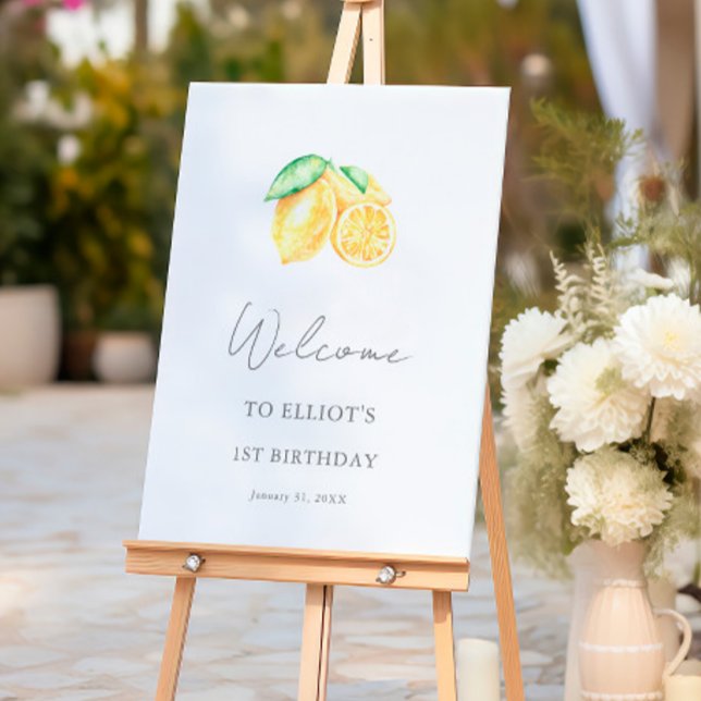 Squeeze Lemon Citrus Baby First Birthday Welcome Foam Board (Creator Uploaded)