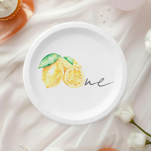 Squeeze Lemon Citrus Summer Baby First Birthday Paper Plates