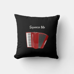 Squeeze Me, Red Accordion, Throw Pillow