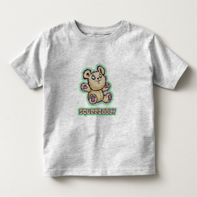 Squeeze Me Teddy Bear Cartoon Toddler T-shirt (Front)