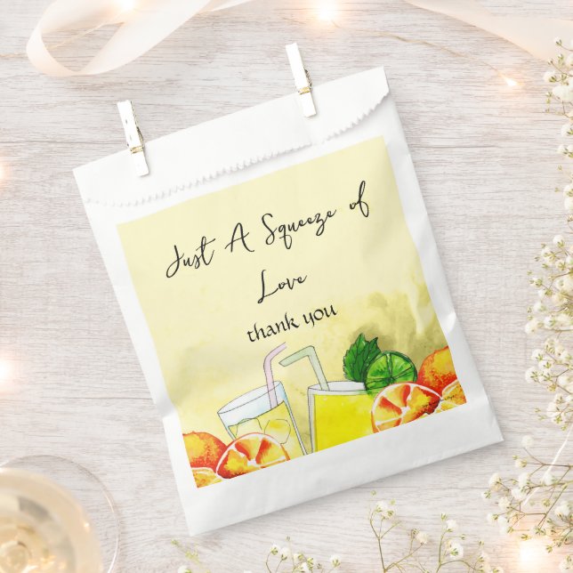 Squeeze of Love Lemonade Lemon Citrus Bridal Party Favor Bag (Clipped)