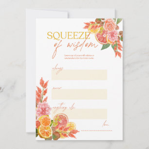 Squeeze of Wisdom Bridal Shower Game  Invitation