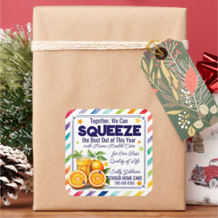 squeeze the best home health care referral square sticker