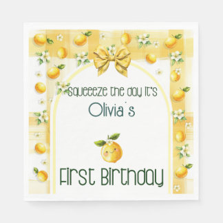 Squeeze the day - Babies first birthday Napkins