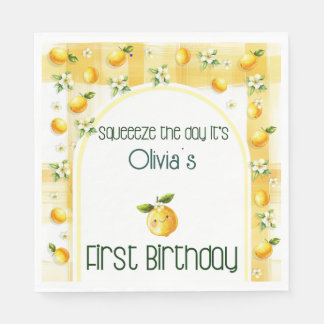 Squeeze the day - Babies first birthday Napkins