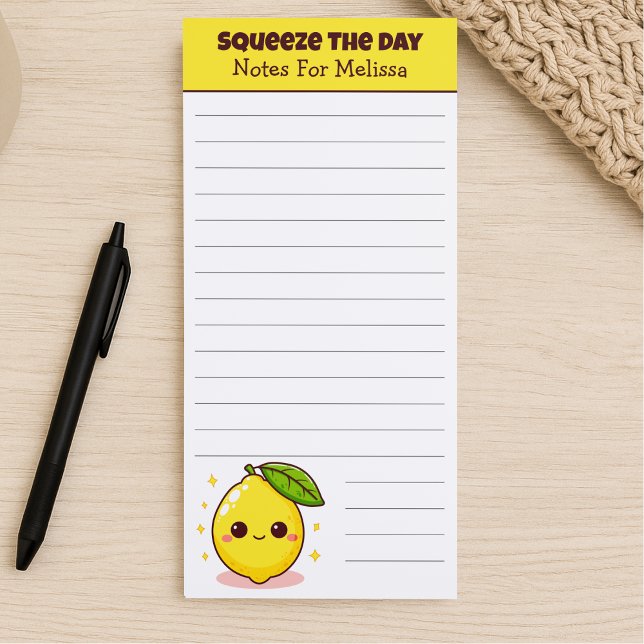Squeeze the Day – Cute Personalized Lemon Magnetic Notepad (Creator Uploaded)