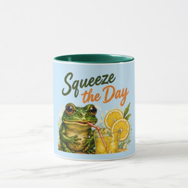 Squeeze The Day Funny Lemon | Cute Summer  Mug (Center)