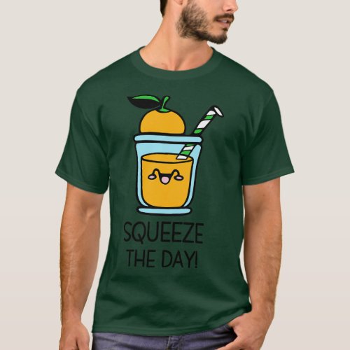 Squeeze The Day Kawaii Cute Orange Juice T_Shirt