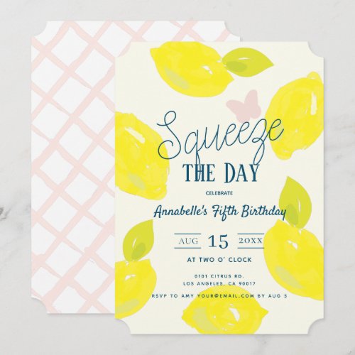 Squeeze the Day Lemon Citrus Girl Birthday