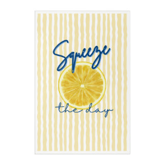 Squeeze the Day Lemon Kitchen Decor Motivational