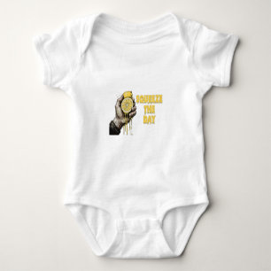 Squeeze The Day Lemon Pun Baby Bodysuit