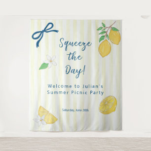 Squeeze the Day Lemon Summer Picnic Party Tapestry