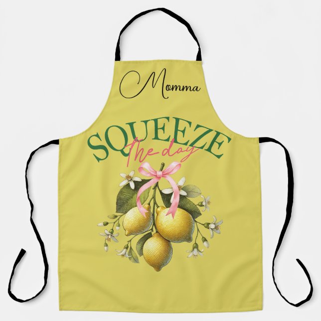 Squeeze the Day Lemons Personalized Apron (Front)