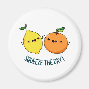 Squeeze The Day Positive Fruit Pun Magnet