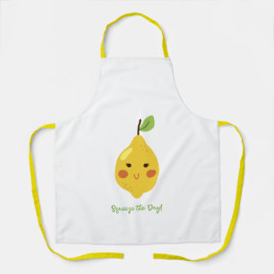 Squeeze the Day Punny Lemon Emoji Apron