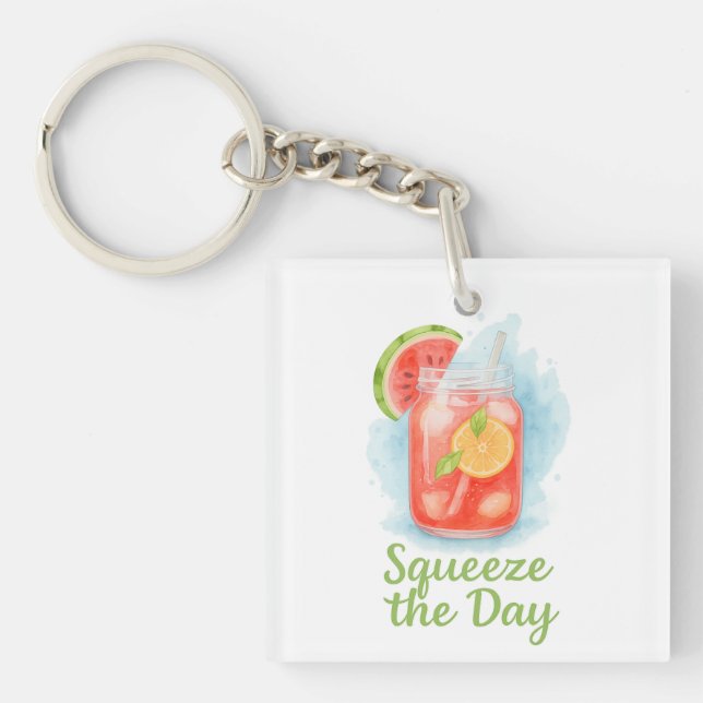 Squeeze the Day – Refreshing Summer Fruit Juice Keychain (Front)