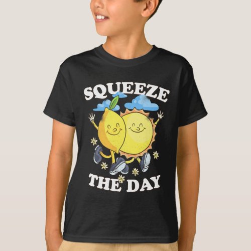 Squeeze the Day Retro Pun Groovy Seize the Day Fun T_Shirt