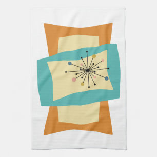 Squeezed Rectangle Mid Century Modern Retro Kitchen Towel