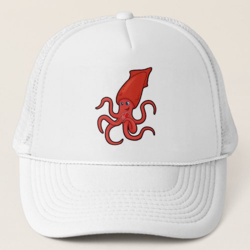 Squid at Poker with Poker cards Trucker Hat