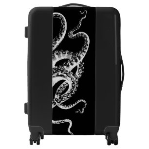 Squid Black Octopus Custom Luggage