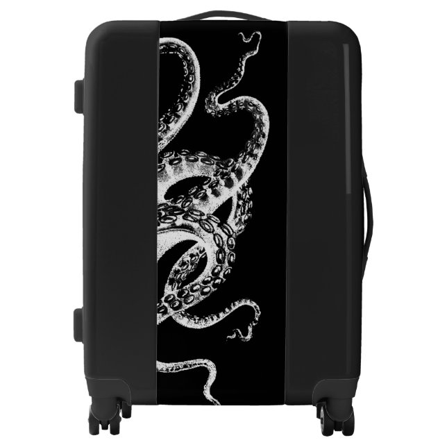 Squid Black Octopus Custom Luggage (Front)