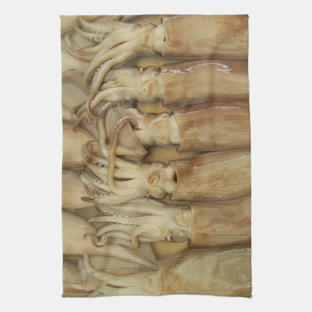Squid - Calamari Kitchen Towel (Vertical)