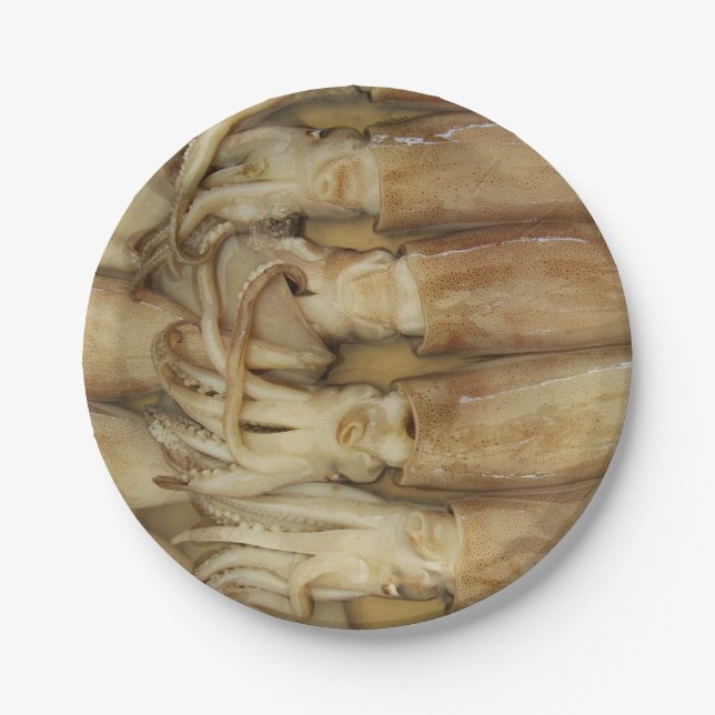 Squid - Calamari Paper Plates (Front)