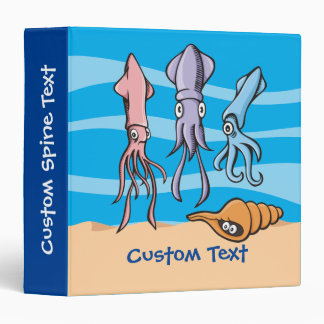 Squid Cartoons 3 Ring Binder