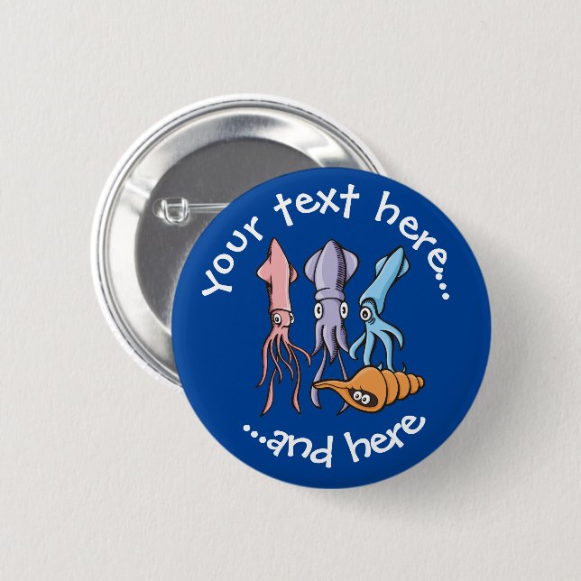 Squid Cartoons Button (Front & Back)