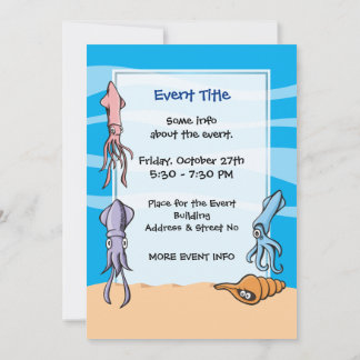 Squid Cartoons Invitation