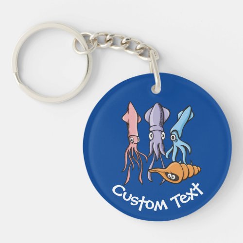 Squid Cartoons Keychain