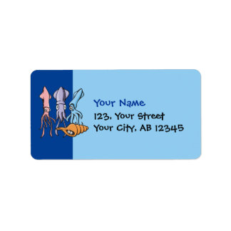 Squid Cartoons Label
