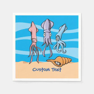 Squid Cartoons Napkins
