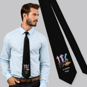 Squid Cartoons Neck Tie