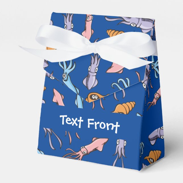Squid Cartoons Pattern Favor Boxes (Front Side)