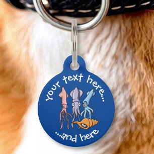 Squid Cartoons Pet ID Tag