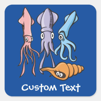 Squid Cartoons Square Sticker