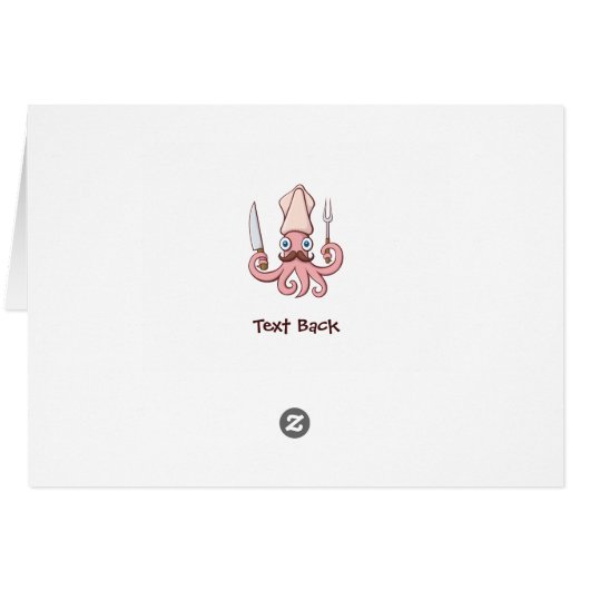 Squid Chef Cartoon (Back Horizontal)