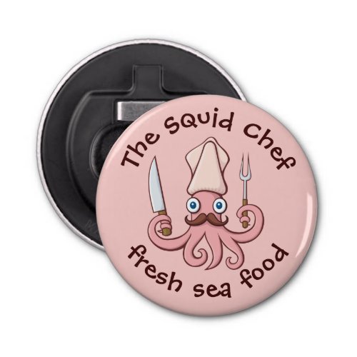 Squid Chef Cartoon Bottle Opener