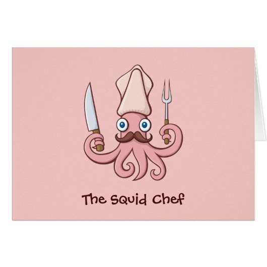 Squid Chef Cartoon Cards (Front Horizontal)