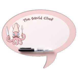 Squid Chef Cartoon Dry Erase Board