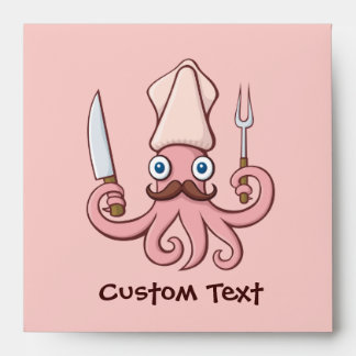 Squid Chef Cartoon Envelope