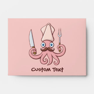 Squid Chef Cartoon Envelope
