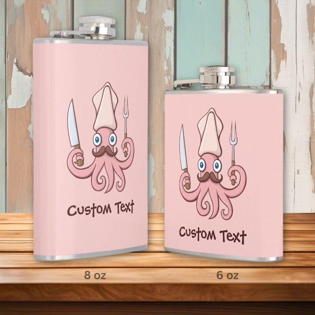Squid Chef Cartoon Flask (Creator Uploaded)