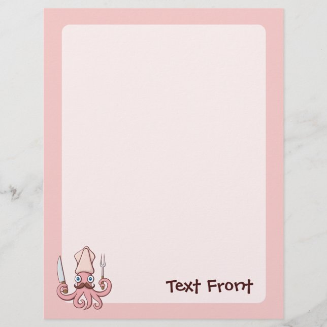 Squid Chef Cartoon Flyer (Front)