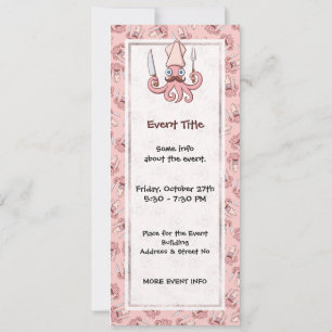 Squid Chef Cartoon Invitation