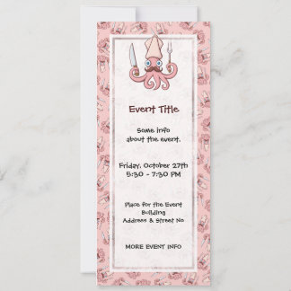 Squid Chef Cartoon Invitation