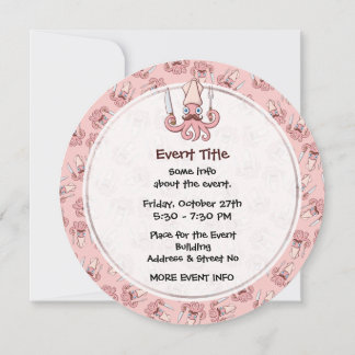 Squid Chef Cartoon Invitation